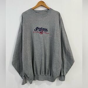 VTG 90s MAJESTIC Cleveland Indians Sweatshirt Chief Wahoo Size XXL Oversized MLB